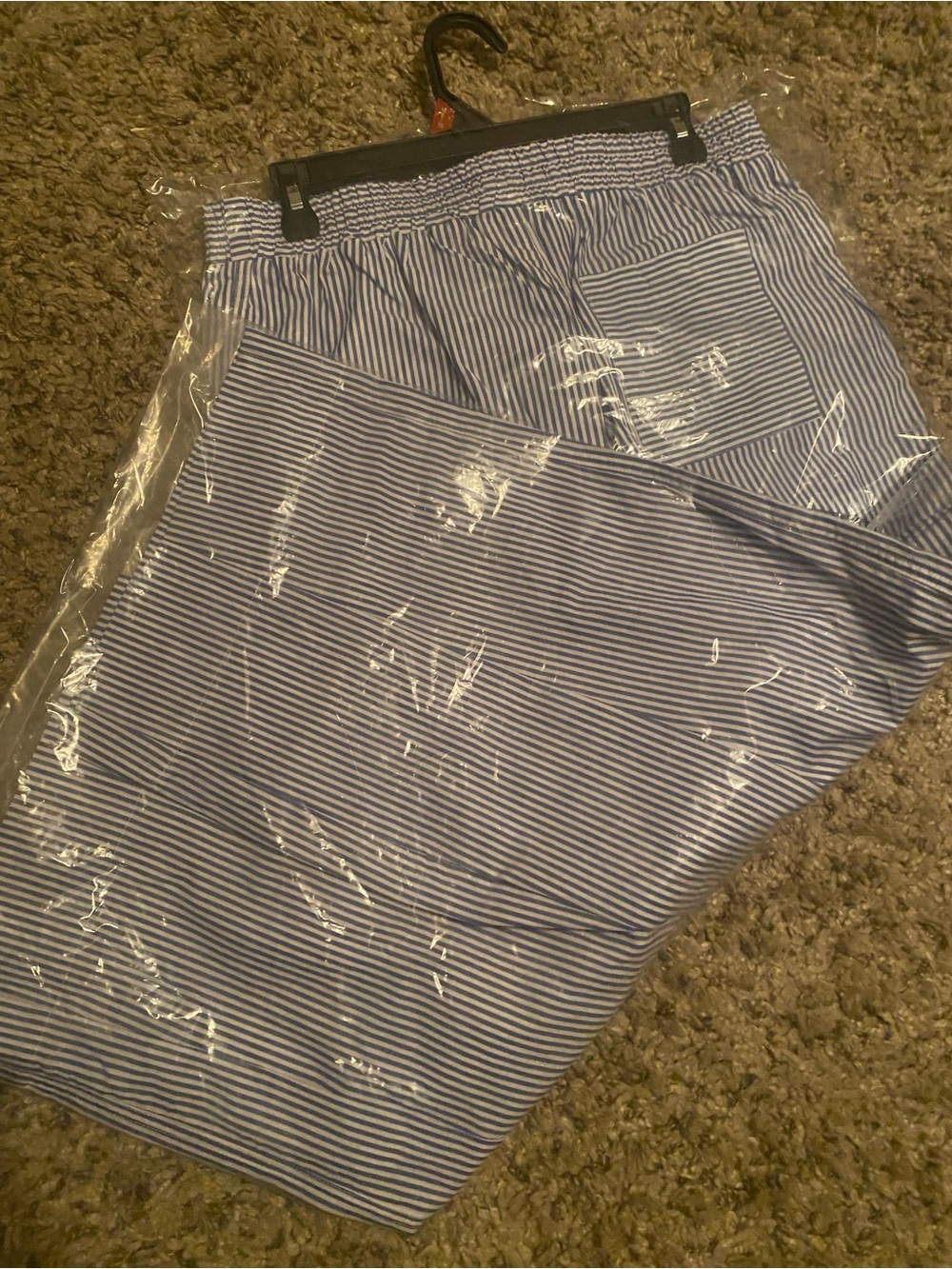 Women's Blue Stripe Cropped Pants